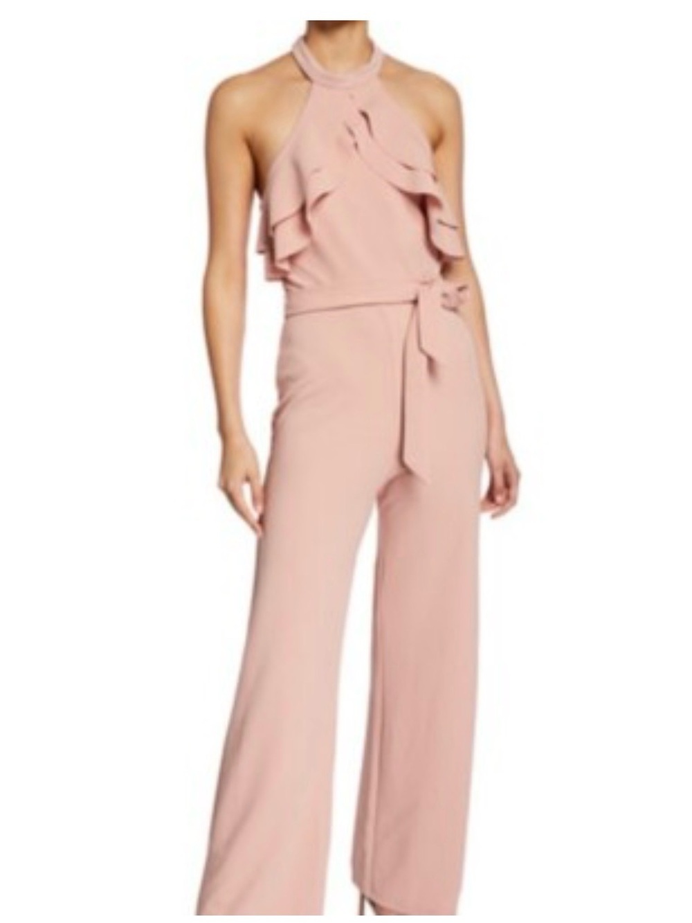 Avec Les Filles NWT $138 pink ruffle jumpsuit size 14